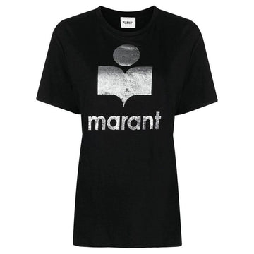 Isabel Marant 23SS ZEWEL Logo Linen T-Shirt Black TS0001FA A1N10E 01BK 54355782