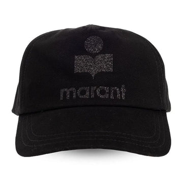 ISABEL MARANT 24SS TYRON Glitzer Logo Baseballmütze Schwarz A3C35A 01BK 76994384