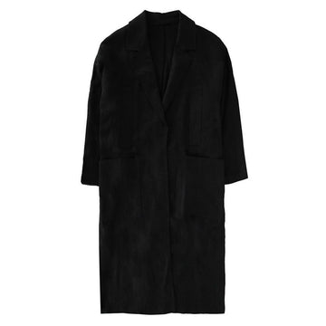 MAXMARA FIGURA リネン ベルト付き ロングコート ブラック 2361210331 011 53877119