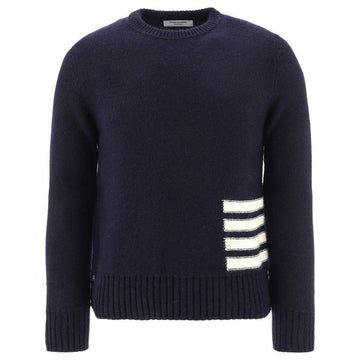 THOM BROWNE 23FW Donegal Intarsia Diagonal Strickpullover Navy MKA448A Y1032 415 52861133