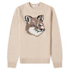 Maison Kitsune Fox Head Wool Knit Beige HM00509KT1016 P220 58896969 [P]