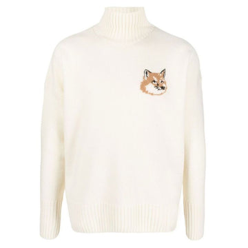 Maison Kitsune 23FW Fox Head Oversized High Neck Knit Ecru JM00560KT1063 P700 58896967