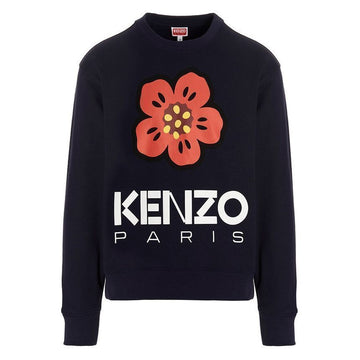 KENZO Sweatshirt mit Blumenlogo in Navy 5SW445 4ME 77 50503783