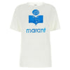 ISABEL MARANT ZEWEL Logo Leinen T-Shirt Blau-Weiß 23SS A1N10E BUWE 49790130 [P]