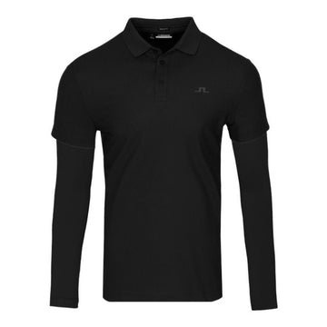 J Lindeberg Liam Regular Fit LS Polo T-Shirt Black GMJT08008 9999 49244026