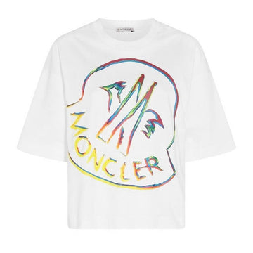 MONCLER モンクレール 23SS レインボー ビッグロゴ プリンティング Tシャツ ホワイト 8C000 26 899SP 033 49014566