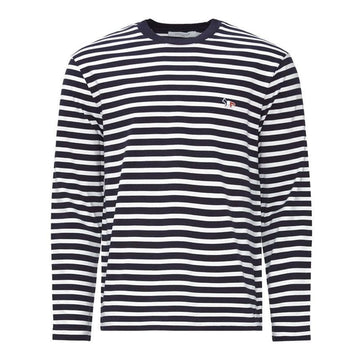 Maison Kitsune 23SS Tricolor Fox Stripe T-Shirt Navy FU00115KJ0044 S480 49014648