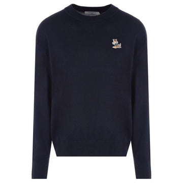 MAISON KITSUNE Dressed Fox Wool Knit Navy KM00503KT1036 P480 48384837