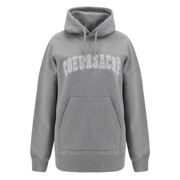 AMI 23SS Frauen Schriftzug besticktes Logo Hoodie Headergrau 747 055 47892789
