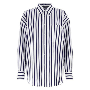 Bottega Veneta 23SS Stripe Oversized Shirt White Navy 723033 V2L30 9066 47313737
