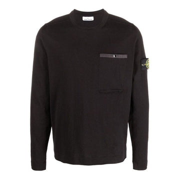 STONE ISLAND Stone 22SS Wappen-Patch-Taschen-Strick schwarz 7615517B8 V0029 46780663