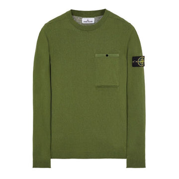 STONE ISLAND Stein 22SS Wappen Patch Taschen Strickpullover Khaki 7615517B8 V0058 46780664