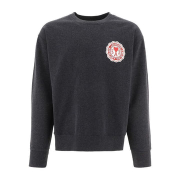 AMI 22FW Women's Logo Patch Crewneck Sweatshirt Dark Grey USW011 739 020 39759585