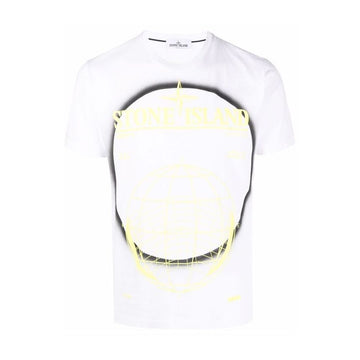 STONE ISLAND ロゴ エクリプス スプレイ プリンティング Tシャツ ホワイト 76152NS96 V0001 46780611