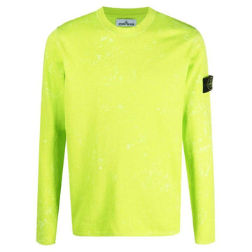 Stone Island Stone 22SS Woven Patch Tie-Dye Knit Lime 7615555D9 V0031 46780594