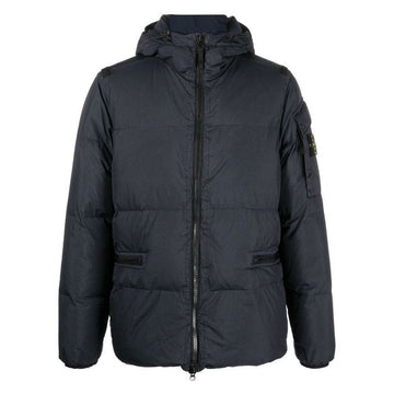 Stone Island Crinkled Padded Hooded Jacket Navy 22FW V0020 35261380