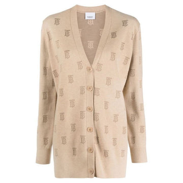 BURBERRY SALENA TBロゴカーディガン ライトベージュメランジ 8057138 35261995