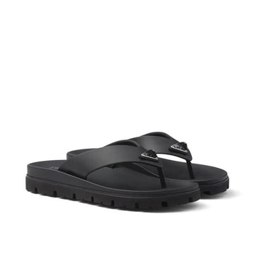 Prada Triangle Logo Rubber Slide Sandal 154945490