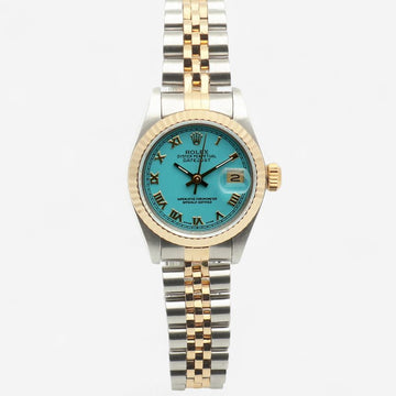Rolex Datejust 26 Tiffany Dial Gold Roman Index Ladies Combi Watch 1995 154946585
