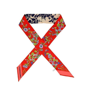 Salvatore Ferragamo Pegasus Print Skinny Twill Silk Scarf 151322132 [P]