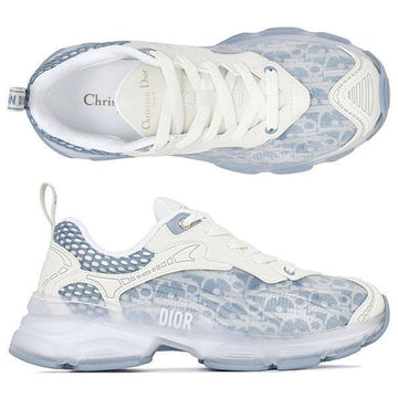 DIOR 25FW Weiße Chambray Blaue Vibe Oblique Sneakers 153845554
