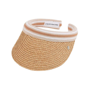 Helen Kaminski WOMEN'S BIANCA 8 VISOR HAT HAT52203 NATURAL NOUGAT STRIPE SS26 154952827