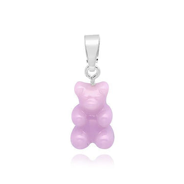 Crystal Haze Jewelry Nostalgia Bear - Lavender - Classic Connector Silver Women's Charm 151113122