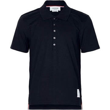 THOM BROWNE Relaxed Fit Polo T-Shirt mit seitlichem Schlitz 154067836