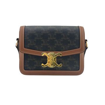 Celine Triope Canvas Calfskin Women's Crossbody Bag Tin 188882BZ4.04LU 154956475