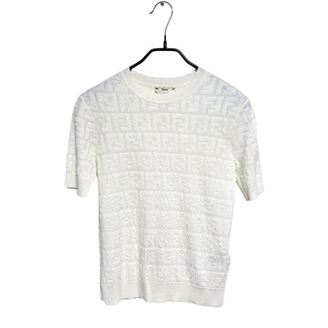 Fendi Women's FF Jacquard All-Over Textured Short Sleeve Knit 154958717
