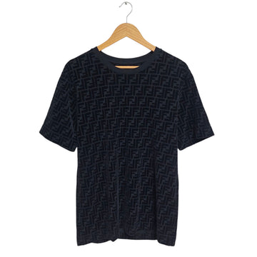 FENDI Velours T-Shirt mit Jacquard kurzarm [FY0936 A7D5] 154958774