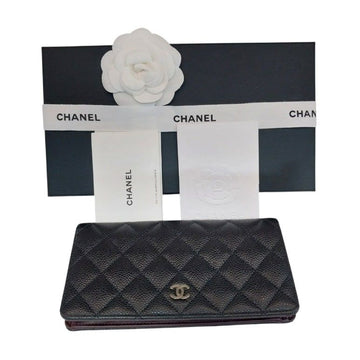 CHANEL クラシックソフトキャビアブラックタイムレスシルバーフラップ長財布 A31509 154959218