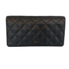 CHANEL Classic Soft Caviar Black Timeless Silver Flap Long Wallet A31509 154959218 [P]