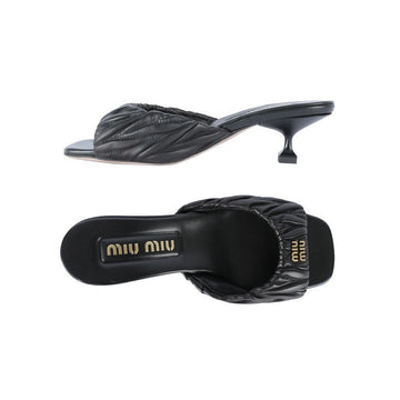 Miu Miu Matelassé Logo Sandals Black 5XX650 88T F0002 150067858