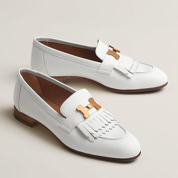 Hermes Royal Loafer Blanc Women Flats 154992620