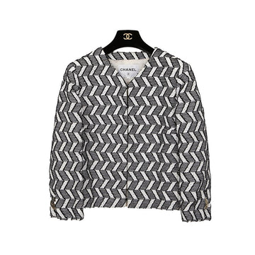 CHANEL Geometric Tweed Jacket 40 154768879