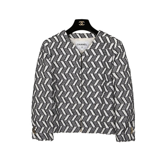 CHANEL Geometric Tweed Jacket 40 154768879 [P]