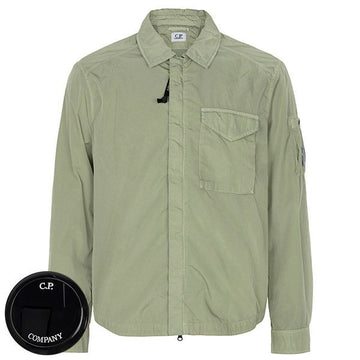 CP COMPANY モスグレー クロム-R ジップ オーバー シャツ ジャケット 20CMOS710A 005904G 610 154122116