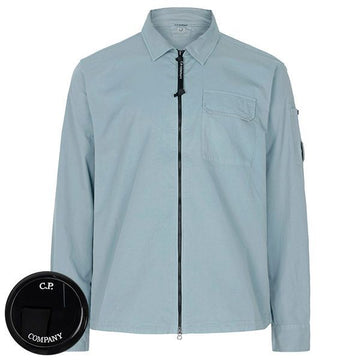 CP COMPANY シルバーブルー ジップアップ オーバー シャツ ジャケット 154122115