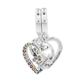 Pandora Authentic 792239C01 Splittable Puzzle Piece Heart Friendship Pendant and Dangle Silver Women's Charm 144823510
