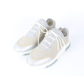 Hermes Addict Knit Sneakers Metallic Gold Silver 36 154994543