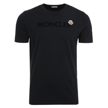 MONCLER Flock Logo Baumwolle T-Shirt 148644372