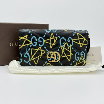GUCCI GG マーモント ゴースト スター アポロ プリント ジッパー アラウンド 長財布 448087 154995459