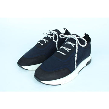 HERMES H アディクト ニット スニーカー ネイビー 37 154995512