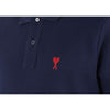 AMI Heart Logo Navy Polo Pique T-shirt 155006001 [P]