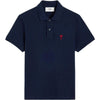 AMI Heart Logo Navy Polo Pique T-shirt 155006001 [P]