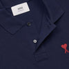 AMI Heart Logo Navy Polo Pique T-shirt 155006001 [P]