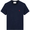 AMI Heart Logo Navy Short Sleeve T-Shirt 155006004 [P]