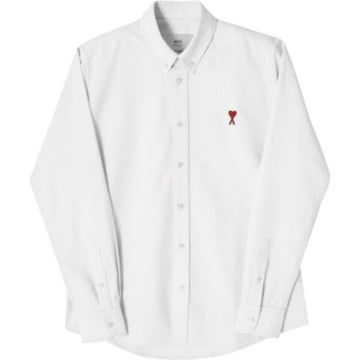AMI Men's Heart Logo Button Shirt 155006008