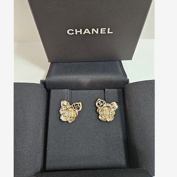 CHANEL Camelia Gold Earrings 155006046